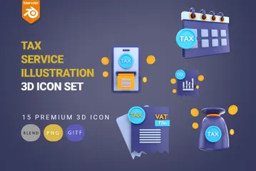 Servicio de Impuestos 2023 Paquete de Icon 3D