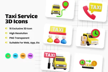 Servicio de taxi Paquete de Icon 3D