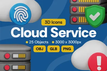 Servicio de almacenamiento en la nube Paquete de Icon 3D
