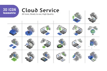 Servicio de almacenamiento en la nube Paquete de Icon 3D