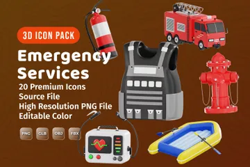 Servicios de emergencia Paquete de Icon 3D