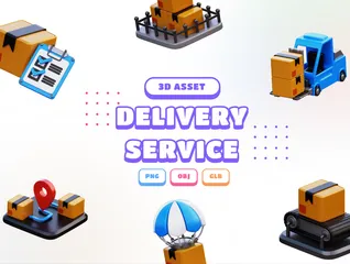 Servicios de entrega Paquete de Icon 3D