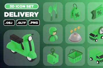 Servicios de entrega Paquete de Icon 3D