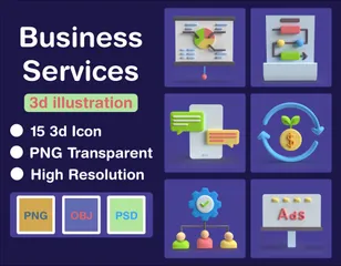 Servicios de negocios Paquete de Icon 3D