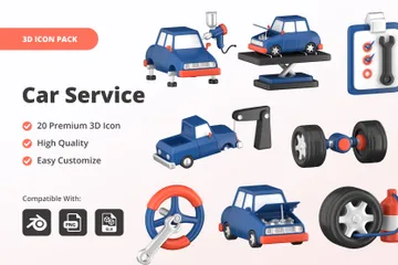 Serviço automotivo Pacote de Icon 3D