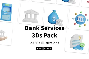 Serviços bancários Pacote de Icon 3D