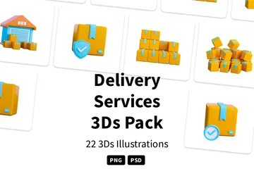 Serviço de entrega Pacote de Icon 3D