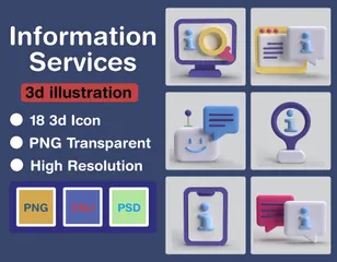 Serviços de informação Pacote de Icon 3D