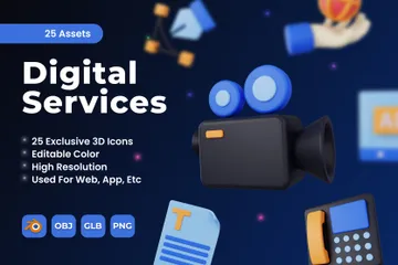 Serviços Digitais Pacote de Icon 3D