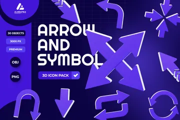 Seta e símbolo Pacote de Icon 3D
