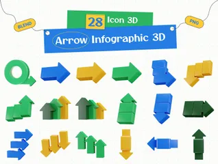 Infográfico de seta Pacote de Icon 3D