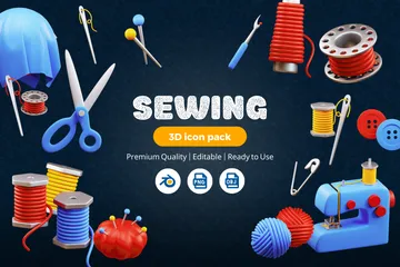 Sewing 3D Icon Pack