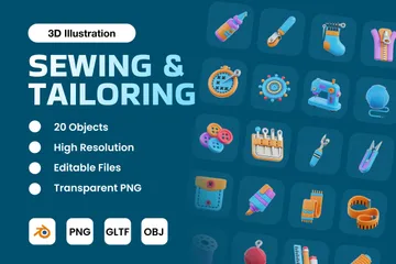 Sewing & Tailoring 3D Icon Pack