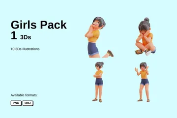 Girls Pack 1 3D Illustration Pack