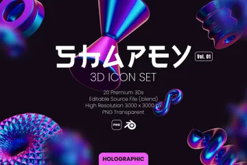 Shapey Vol. 01 3D Icon Pack