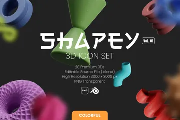 Shapey Band 01 3D Icon Pack
