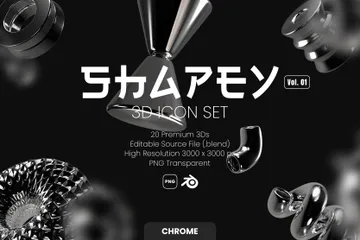 Shapey Vol. 01 Pacote de Icon 3D