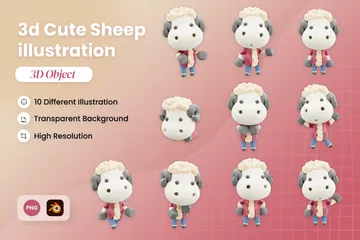 Sheep 3D Illustration Pack