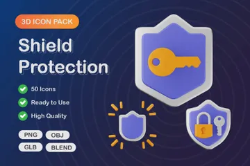 Shield Protection 3D Icon Pack