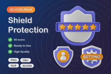 Shield Protection 3D Icon Pack