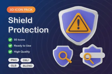 Shield Protection 3D Icon Pack