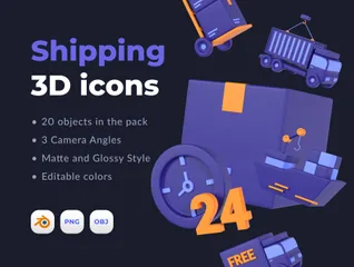 Shipping 3D Icon Pack
