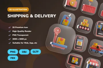 Shipping And Delivery 3D Icon Pack