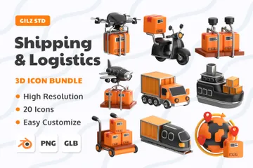 Shipping And Logistics 3D Icon Pack