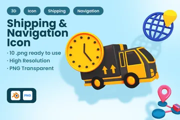 Shipping And Navigation 3D Illustration Pack