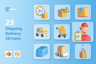 Shipping Delivery 3D Icons