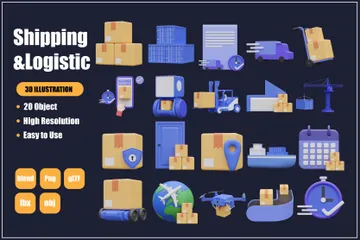 Shipping&Logistic 3D Icon Pack