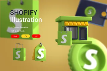 Shopify Pack 3D Icon
