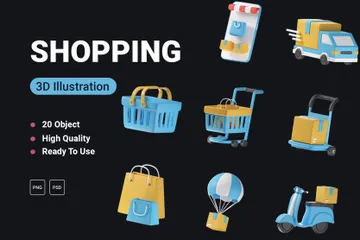 Shopping 3D Icon Pack