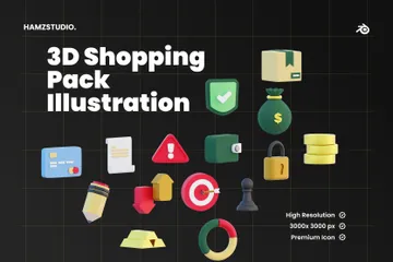 Shopping 3D Icon Pack