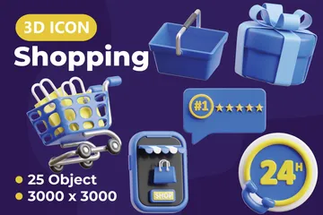 Shopping 3D Icon Pack