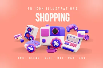 Shopping 3D Icon Pack