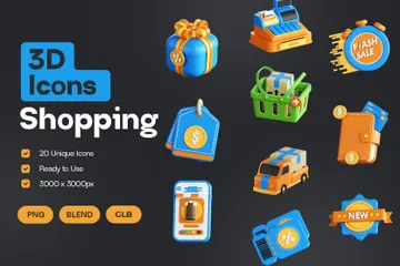 Shopping 3D Icon Pack