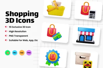 Shopping 3D Icon Pack