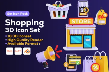 Shopping 3D Icon Pack