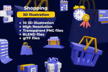 Shopping 3D Icon Pack