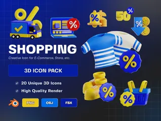 Shopping 3D Icon Pack