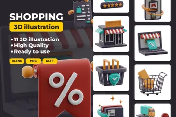 Shopping 3D Icon Pack