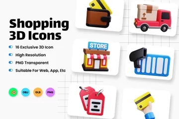 Shopping 3D Icon Pack