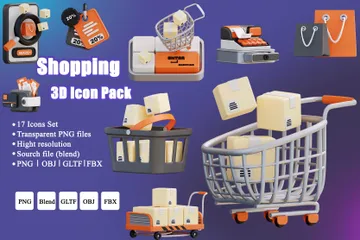 Shopping 3D Icon Pack