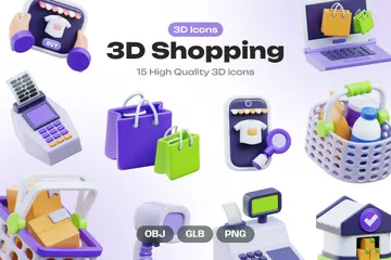 Shopping 3D Icon Pack