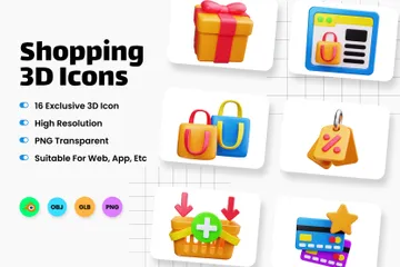 Shopping 3D Icon Pack