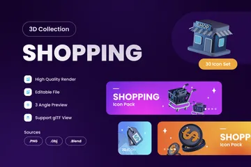 Shopping 3D Icon Pack