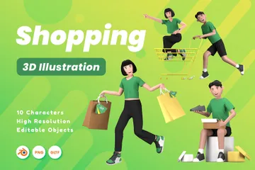 Shopping 3D Illustration Pack