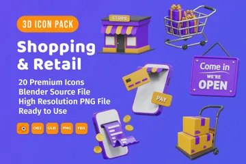 Shopping And Retail 3D Icon Pack