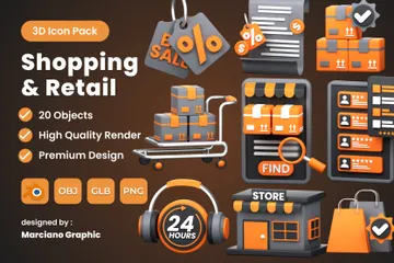 Shopping And Retail 3D Icon Pack